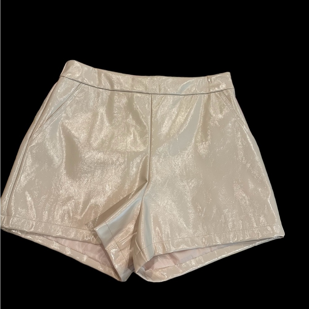 adorable faux leather shorts, nwt, lined, comfortable, small